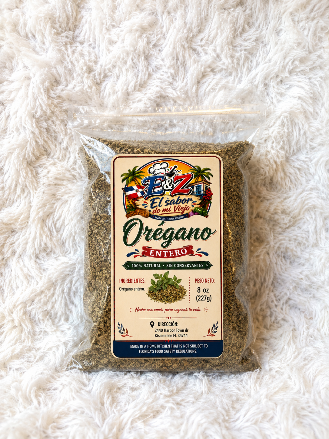 Orégano Entero de RD de E&Z El Sabor de Mi Viejo. | E&Z El Sabor de Mi Viejo whole Dominican oregano.